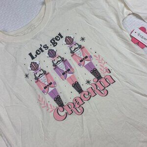 Paper Flower Girl's Medium 10 Let's Get Crackin Nutcracker Chirstmas Top Shirt